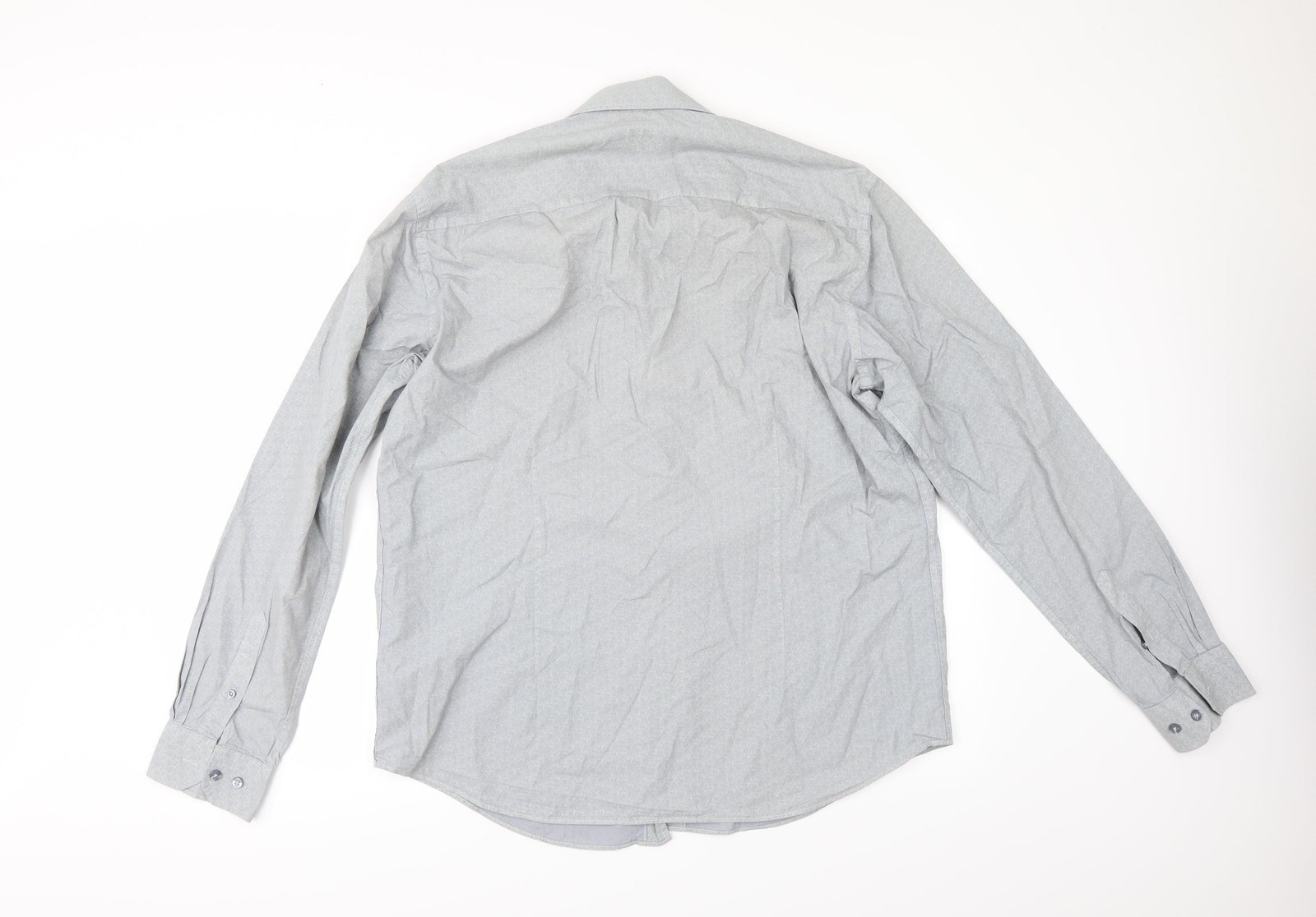 Mens UK Size 16 HIJKLM Blue  Button-Up Long Sleeve Casual Shirt image 2