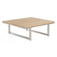 Sonnenpartner Lounge-Tisch Lotus Edelstahl Mit Teakholz Loungetisch Beistelltisc
