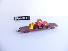JOUEF FRANCE HO WAGON SURBAISSE A BOGIES + TRACTO-PELLE CORGI