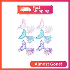 6 Pcs Mermaid Hair Clips for Girls, Aurora Sequins Fish Tail Hairpin Starfish Se