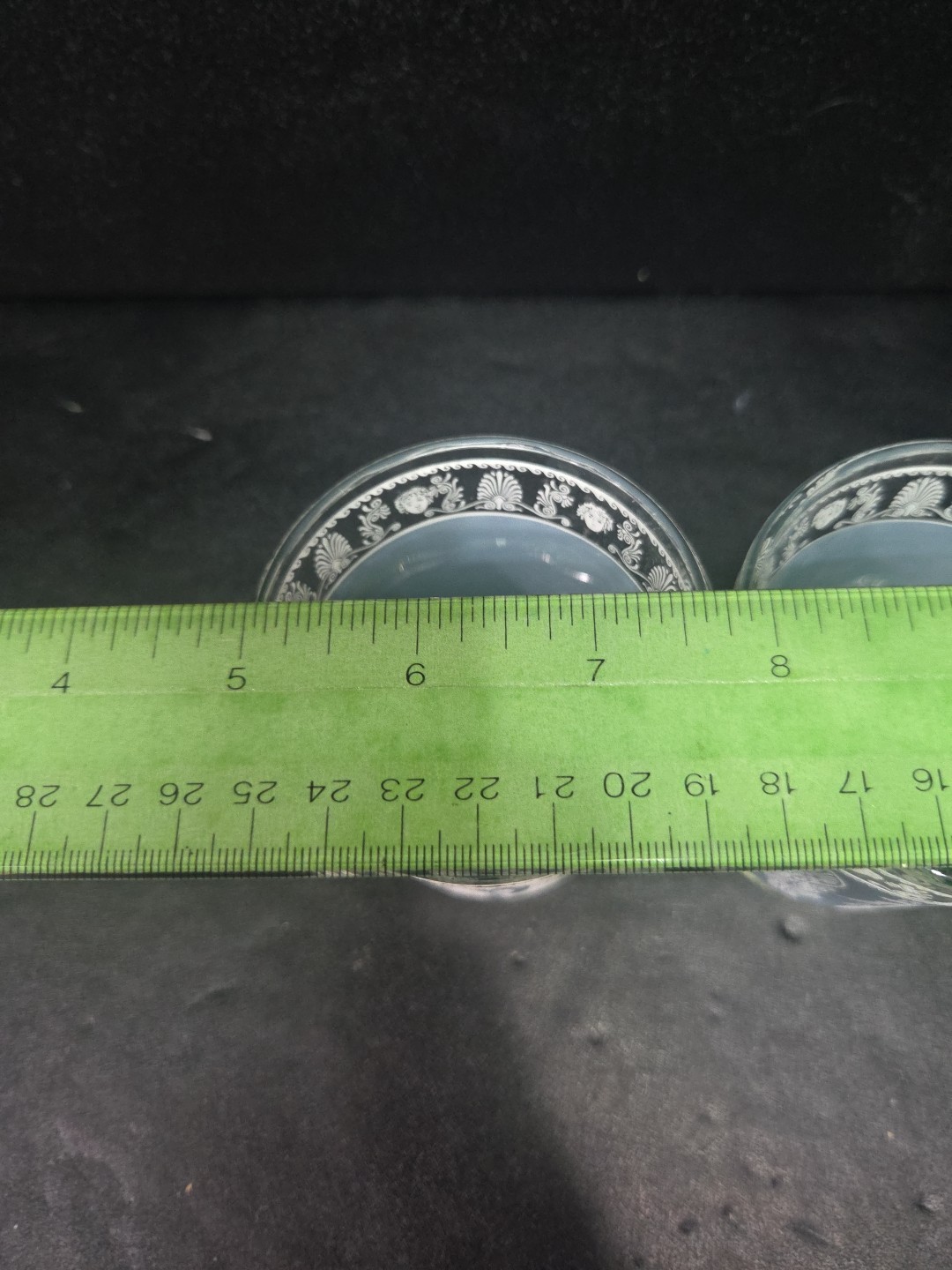 VTG MCM Jeanette Glass Corinthian Blue Wedgewood 6oz Flat Tumblers Glasses Set 2