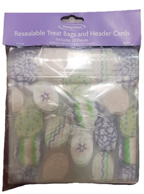 Easter Treat Bags and Header Cards 20 Pieces 6.54 inches in height and 6.89
