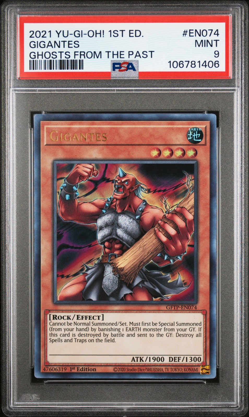 2021 YU-GI-OH! GHOSTS FROM THE PAST 1ST EDITION #EN074 GIGANTES PSA 9