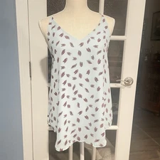 Loft Women's Feather Print Tank Top Size S  New