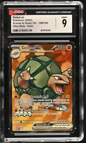 Pokémon Golem ex 2023 Scarlet & Violet 151 189/165 Ultra Rare Holo CGC 9