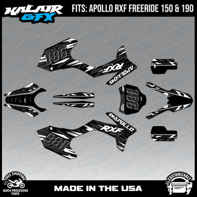 Graphics Kit for Apollo RXF Freeride 150 190 Twitch Series - White