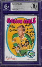 CRAIG PATRICK SIGNED 71/72 OPC ROOKIE 1980 GOLD HOF 2001 91&amp;92 SCC BGS BAS AUTO