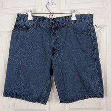 Faded Glory Jean Shorts 38 Mens Blue Denim 10" Relaxed Fit Jorts Y2K Grunge