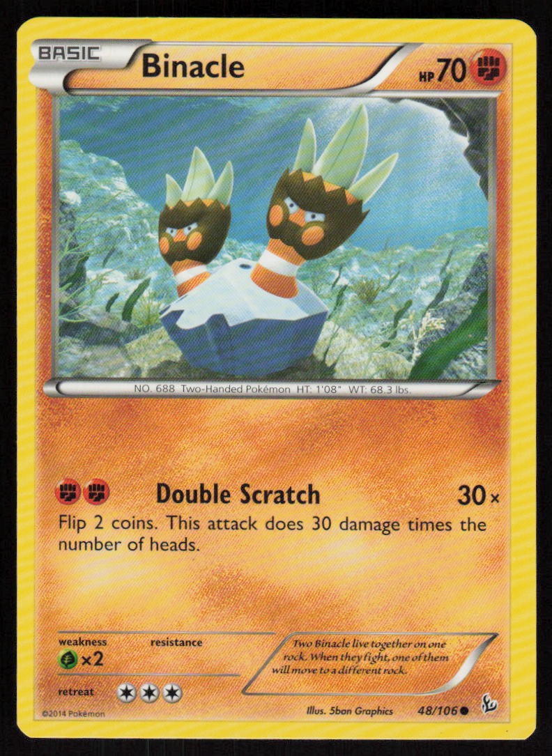 Binacle 48/106: XY - Flashfire Pokemon TCG Light Play