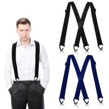 2 Pcs X Back Hidden Suspenders for Men, 1.5 Inch Heavy Duty Under Clothing Suspe