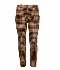 Old Navy Pixie Ankle Pant Navy Blue Gold Yellow Houndstooth Plaid Check Size 10