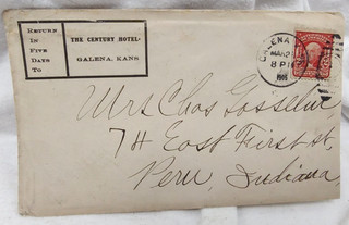 1905 Galena Kansas Century Hotel Commercial Cover Postal History