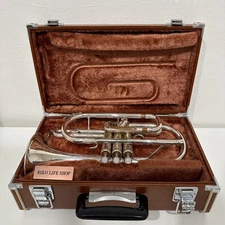 Yamaha YCR-3330S Cornet Silver Finish Bb Brass Instrument Tested Working Japan