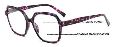 Women s Square Progressive Clear Lens Reading Glasses   No Line - Clear On Top
