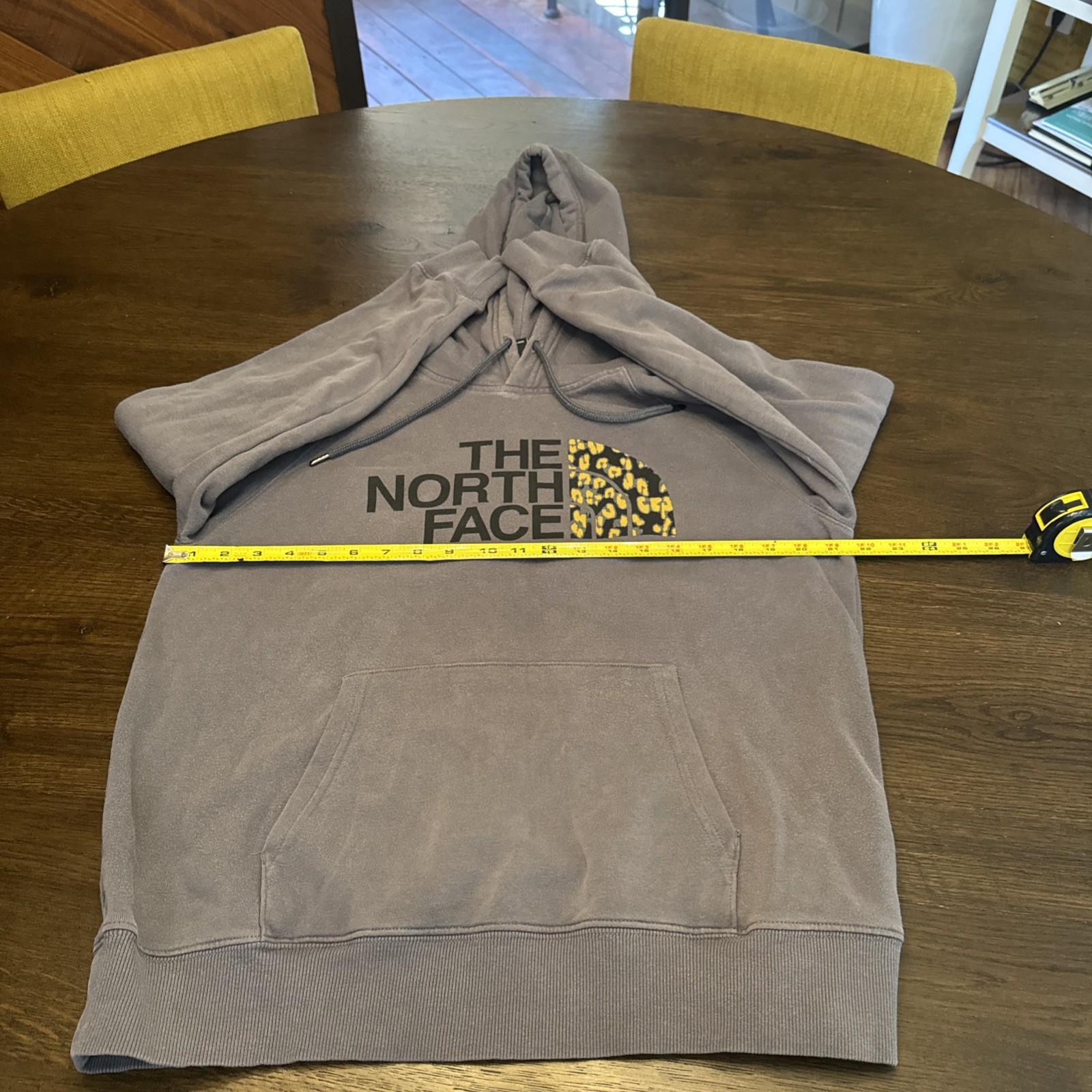 The North Face Half Dome Pullover Hoodie – Gray w/ Leopard Print Logo – Women’s image 9
