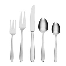 Oneida Silverware Set, Mooncrest 20-Piece Everyday Flatware 20 Piece, Silver 