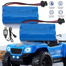 2x Replacement Battery Pack Rechargeable Batteries with SM-3P Plug for RC Boats