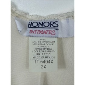 Vintage Honors Intimates Cream Satin Lace Camisole Top 2X Silky Lingerie Tank