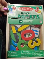 Wooden Number Magnets Math Symbols 37 pc Box Melissa  Doug New