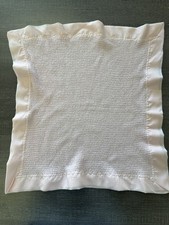 Vtg Baby Morgan Acrylic Waffle Weave Mini Security Blanket Satin Trim Pink 18x18