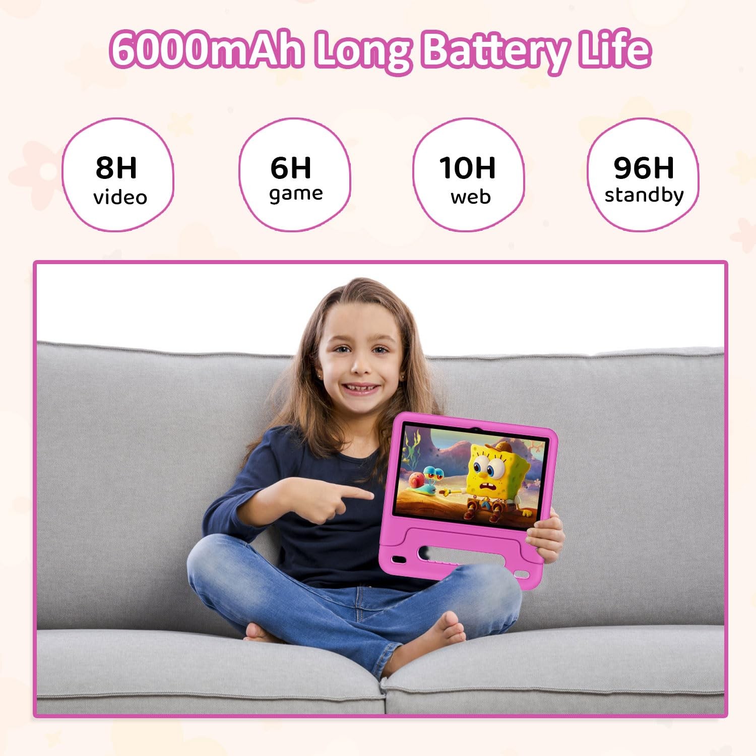 Android 15 Kids Tablet, 2025 Upgraded 10.1 Inch Tablets with Octa-core Proces...