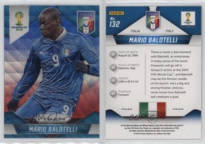 2014 Panini Prizm World Cup Blue & Red Wave Prizm Mario Balotelli #132