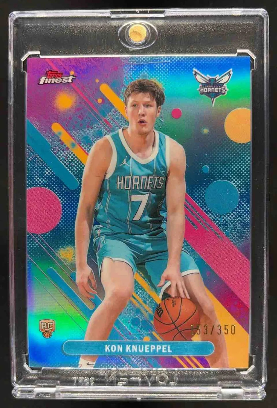 2025-26 Topps Finest Kon Knueppel #4 Common Sky Blue Refractor 53/350 RC