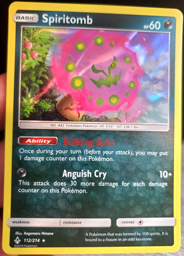 Spiritomb - Holo Rare - 2019 Unbroken Bonds - Pokemon TCG #112/214 - Near Mint