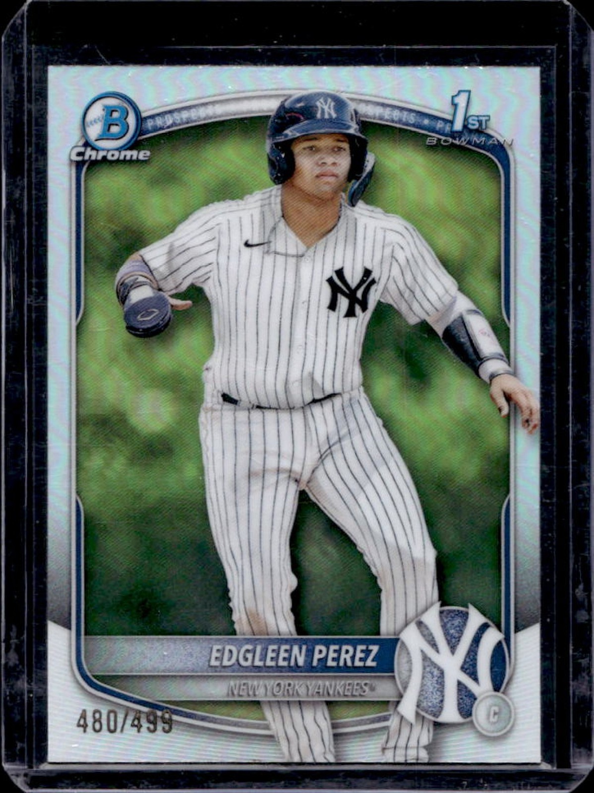 2025 Bowman Edgleen Perez Chrome Refractor 1st #480/499 Yankees