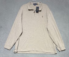 NEW Polo Ralph Lauren Estate Rib 1/4 Zip Sweater Beige Mens 2XL Flesh Pony