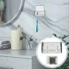 4 Pcs Toothbrush Holders Wall Mounted Bathroom with Cover and Ventilation