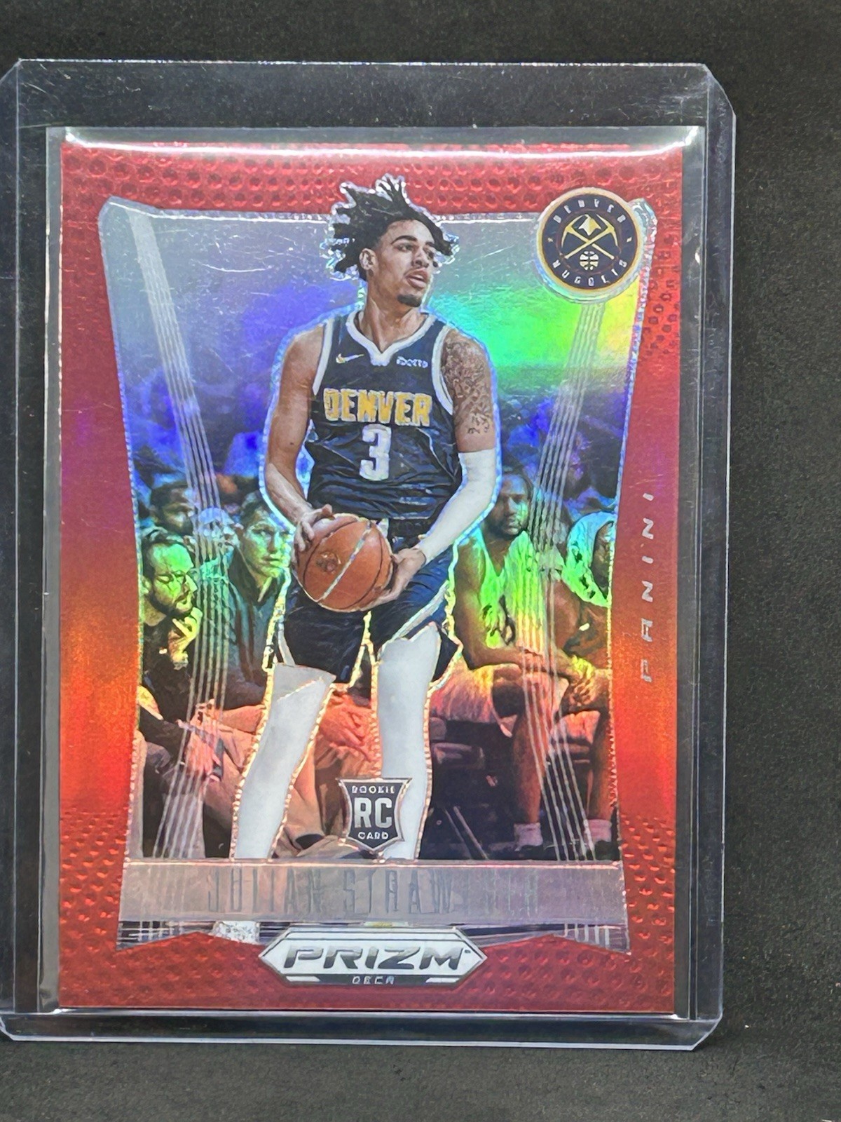 2023-24 Panini Prizm Deca Red Prizm /199 Julian Strawther #298 Rookie RC A3
