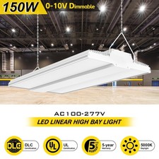 150W LED Linear High Bay Light Commercial Warehouse Garage Ceiling Fixture 5000K