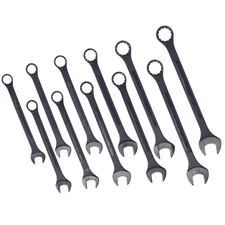 Jumbo Combination Wrench Set 11-Piece Metric 34-50mm Black Oxide with Pouch