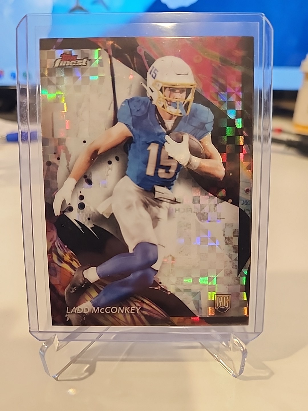 2024 Topps Finest Ladd McConkey RC Uncommon X-Fractor #186 - Chargers