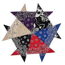 6 Pack 12 Pack Bandanas 2 Sides Printed 22inch Unisex Cowboy Assorted 4-6 Pack