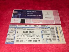 VINTAGE CONCERT FULL UNUSED TICKET FOR DAVID BOWIE APR 17 2004 BERKELEY THEATRE