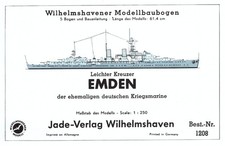 Jade Verlag 1208 - Leichter Kreuzer Emden der ehem. Deutschen Kriegsmari , 1:250