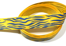 3 yards 7/8" Purple Tiger Stripes on Yellow/Gold Grosgrain Ribbon 100 polyester