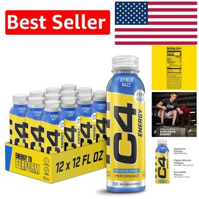 Zero Sugar Icy Blue Razz Pre-Workout Energy Drink - Boost Your Performance Today