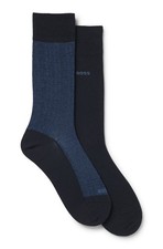 Image of Hugo Boss Socks Mens 2 Pairs Navy Mini Pattern CC 50543561 Genuine New With Tags