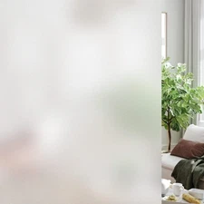 Frosted Window Privacy Film Non-Adhesive, Reusable Window Glass Films Heat Co...