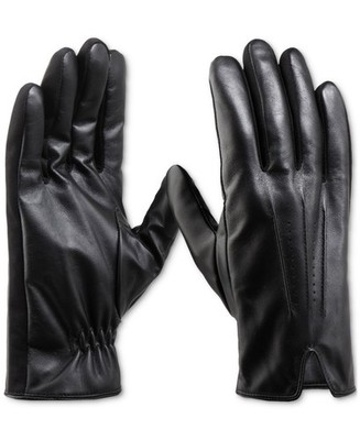 Signature Men s Touchscreen Stretch Gloves with Watch Vent   Black Size Medium