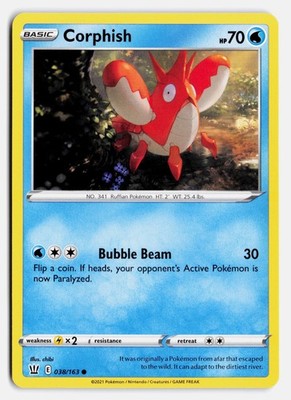 Corphish SWSH05: Battle Styles #038/163 NM Pokemon TCG Common