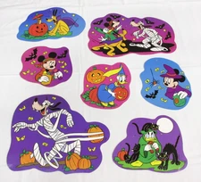Vintage Disney Halloween Paper Cut Outs Set of 7 Wall Decorations Mickey Mouse