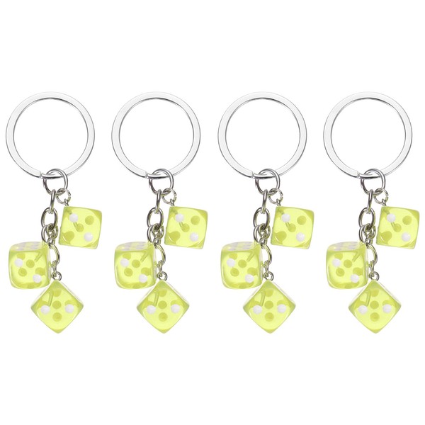 4Er-Set WüRfel-SchlüSselanhäNger Aus Harz Mit 3 AnhäNgern FüR Lucky Dice-image