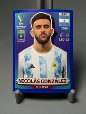 2022 Panini FIFA World Cup Sticker Blue Parallel Nicolas Gonzalez Argentina