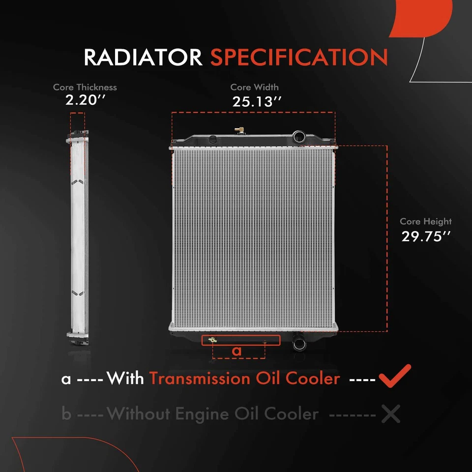 Radiador con enfriador de aceite para Blue Bird All American FE 2006 2007 2008 2009-2014 Foto 2 de 4