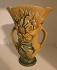 Roseville Pottery Peony Vase 607-7  7” Double Handled  USA Excell Condition 1942