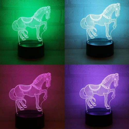USB 3D LED Lamp Base Night Light Acrylic Plate Holder Color Changing & Remote! - Picture 11 of 17